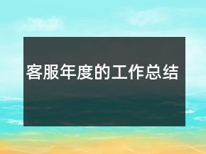 客服年度的工作總結(jié)