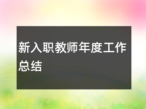 新入職教師年度工作總結
