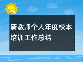 新教師個(gè)人年度校本培訓(xùn)工作總結(jié)