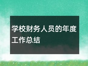 學(xué)校財(cái)務(wù)人員的年度工作總結(jié)