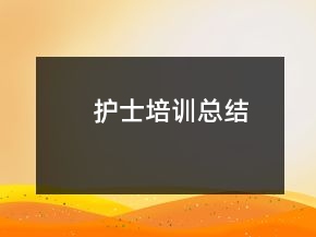 護士培訓總結