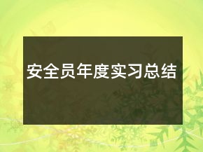 安全員年度實(shí)習(xí)總結(jié)