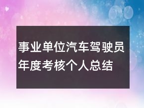 事業(yè)單位汽車(chē)駕駛員年度考核個(gè)人總結(jié)