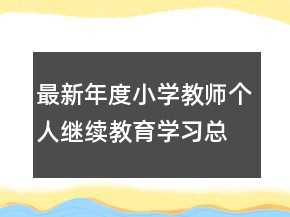 最新年度小學(xué)教師個(gè)人繼續(xù)教育學(xué)習(xí)總結(jié)