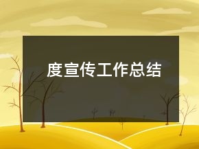 度宣傳工作總結
