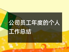 公司員工年度的個(gè)人工作總結(jié)