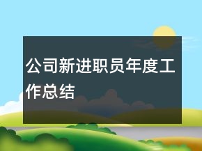 公司新進(jìn)職員年度工作總結(jié)