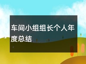 車(chē)間小組組長(zhǎng)個(gè)人年度總結(jié)
