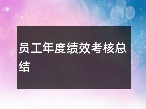 員工年度績(jī)效考核總結(jié)