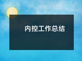 內(nèi)控工作總結(jié)