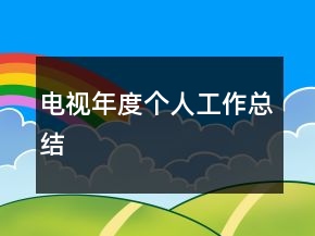 電視年度個人工作總結(jié)