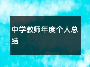中學(xué)教師年度個人總結(jié)