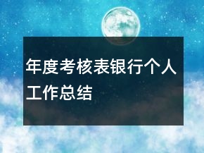 年度考核表銀行個人工作總結