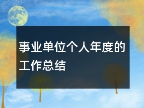 事業(yè)單位個(gè)人年度的工作總結(jié)