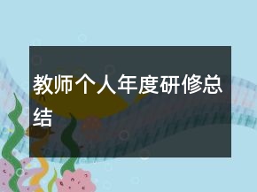 教師個(gè)人年度研修總結(jié)