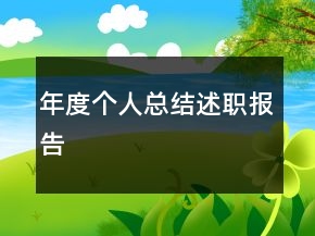 年度個人總結(jié)述職報告