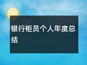 銀行柜員個人年度總結(jié)