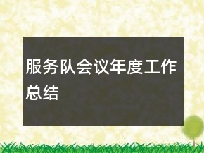 服務(wù)隊會議年度工作總結(jié)