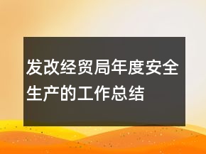 發(fā)改經(jīng)貿(mào)局年度安全生產(chǎn)的工作總結
