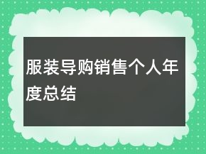 服裝導購銷售個人年度總結