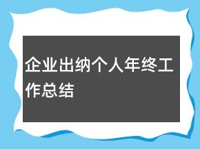 企業(yè)出納個人年終工作總結(jié)