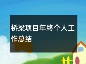 橋梁項目年終個人工作總結(jié)