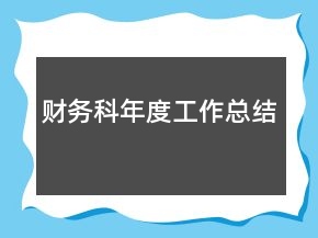 財務(wù)科年度工作總結(jié)