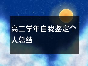 高二學(xué)年自我鑒定個(gè)人總結(jié)