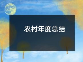 農(nóng)村年度總結(jié)