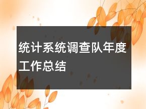 統(tǒng)計(jì)系統(tǒng)調(diào)查隊(duì)年度工作總結(jié)