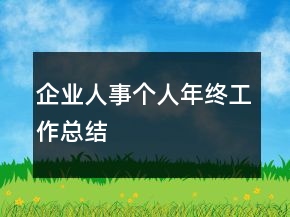 企業(yè)人事個人年終工作總結(jié)