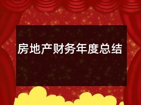房地產(chǎn)財務(wù)年度總結(jié)