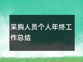 采購人員個人年終工作總結(jié)