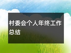 村委會(huì)個(gè)人年終工作總結(jié)