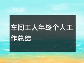 車間工人年終個人工作總結(jié)