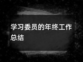 學習委員的年終工作總結