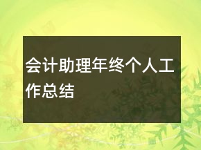 會(huì)計(jì)助理年終個(gè)人工作總結(jié)