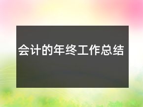 會(huì)計(jì)的年終工作總結(jié)