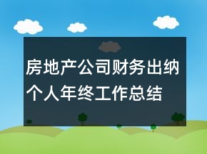 房地產公司財務出納個人年終工作總結