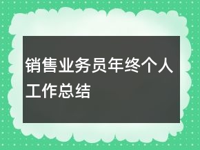銷售業(yè)務(wù)員年終個(gè)人工作總結(jié)