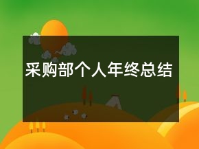采購(gòu)部個(gè)人年終總結(jié)