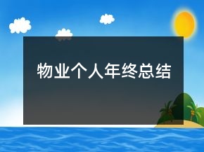 物業(yè)個人年終總結(jié)