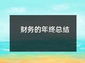 財務(wù)的年終總結(jié)