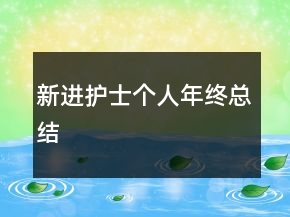 新進(jìn)護(hù)士個(gè)人年終總結(jié)
