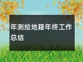 年測繪地籍年終工作總結