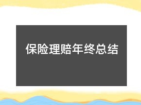 保險理賠年終總結