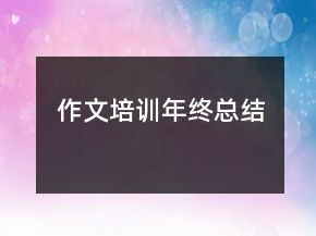 作文培訓(xùn)年終總結(jié)