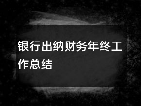 銀行出納財務(wù)年終工作總結(jié)