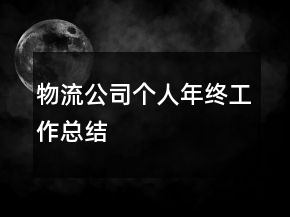 物流公司個人年終工作總結