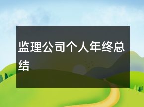 監(jiān)理公司個人年終總結(jié)